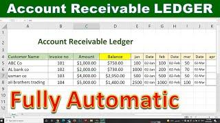 Fully automate account receivable ledger in ms excel |account receivable ledger | general ledger ac