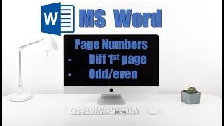 Page Numbers | Different First Page | Odd/Even Page Numbers