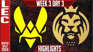 VIT vs MDK Highlights | LEC Winter 2024 Week 3 Day 3 | Team Vitality vs MAD Lions KOI