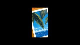 #Acrylic #Painting Palm #Tree #Island Seascape Correa #Art