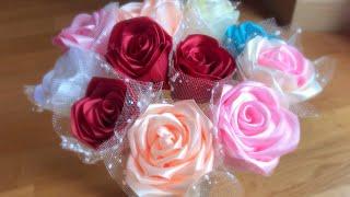Satin Ribbon Rose  Tutorial | Ribbon Flower Tutorial Part 1 { Subtitles }