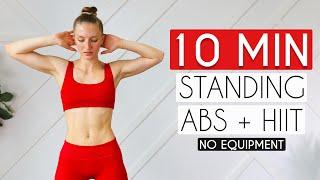 10 MIN STANDING ABS + HIIT (No Equipment Fat Burn)