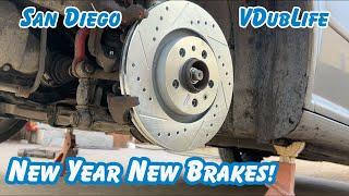 Most Affordable Brake Upgrade for VW Golf, Jetta, Beetle | Ceramic Coated Cross Drilled Rotors