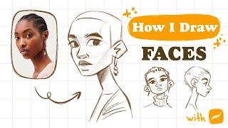 How I DRAW FACES step by step | Mistakes & tips | Procreate sketch  | 