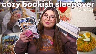 have a cozy book SLEEPOVER with me  reading before i let go, cooking, pokemon unboxing, & more!