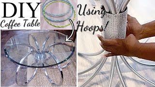 HOW TO Recreate A HIGH END Table WITH HULA HOOPS! DIY Coffee Table with Hoops!