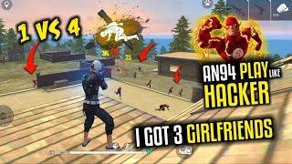 My 3 GirlFriends and AN94 Play Like Hacker All HeadShot - Garena Free Fire