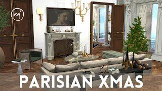 PARISIAN APARTMENT with a touch of Christmas || Sims 4 || CC SPEED BUILD