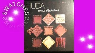 Huda Beauty Mauve Obsessions Palette Swatches #shorts