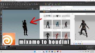 How to import mixamo character with animation in houdini 19 | houdini tutorial for beginner