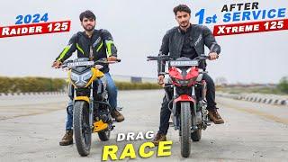 Xtreme 125 (After 1st Service) vs 2024 Raider 125 : Drag Race | Top End Race