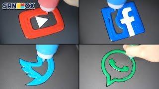 Social Media Pancake art - YouTube, FaceBook, Twitter, WhatsApp