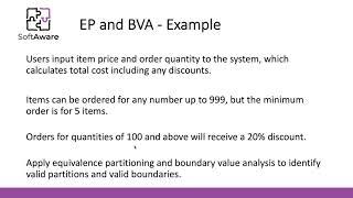 Test Techniques (4). Equivalence Partitioning and Boundary Value Analysis Example