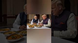 Trump and modi eating royal Rajasthani thali at Udaipur's City Palace in virtual world