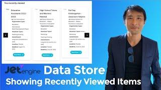 JetEngine Data Store - Showing Recently Viewed Items