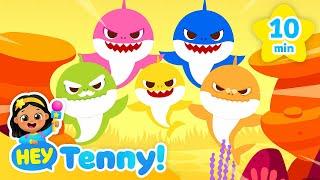  Faster and Faster Baby Shark | Baby Shark Doo Doo Doo | Nursery Rhymes | Hey Tenny!