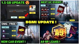 BGMI NEW UPDATE  NEW FREE SUPER CAR EVENT | NEXT UC UP EVENT | BGMI NEXT A9 RP | BGMI 3.4 UPDATE