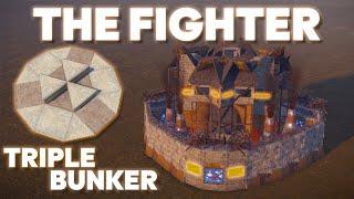 The Fighter - TRIPLE BUNKER Base for Trio/Small Group | Rust Base Design 2023