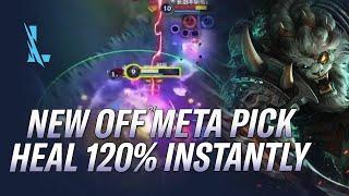 CRAZY OFF META PICK! HEAL FOR 120% DAMAGE TAKEN! Sovereign Rengar Guide | RiftGuides | WildRift