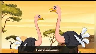 Grandpa Fights with  Ostrich. New Pathway 4th std Eng.Story in Hindi English Animation explanation