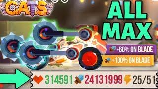 Maxing DAMAGE on a FULLY MAXED MACHINE C.A.T.S - MAX ATTACK Crash Arena Turbo Stars