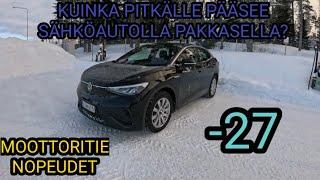 Kuinka pitkälle pääsee sähköautolla pakkasella moottoritie nopeuksissa?