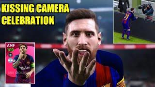 New Iconic Moment L. Messi Celebration In Pes 2021 Mobile || Kissing Camera Celebration