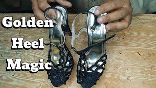 Golden Heel Transformation with Vintage Dress | Stunning DIY Makeover