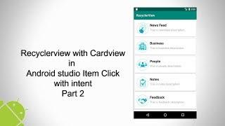 Recyclerview with Cardview in Android Studio Part 2: Item Click with Intent