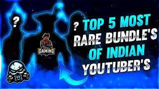 TOP 5 MOST RARE BUNDLE'S OF INDIAN YOUTUBER'S  - GARENA FREE FIRE ️