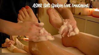 ASMR Soft Spoken Relaxing Foot and leg Treatment for tired feet