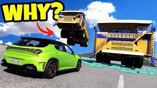 DOWNHILL AVALANCHE SURVIVAL with Massive Cars in BeamNG Drive Mods Multiplayer!