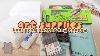 termurah! shopee haul ( ft. tokopedia haul ) unboxing — art supplies haul indonesia