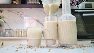 How to make sweet and healthy soya milk drink with just dates and coconut for home use and for sale