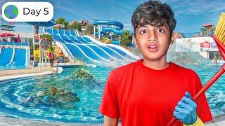 I Spent 24 Hours as a Water Park Cleaner !