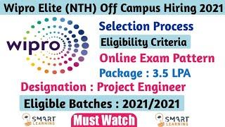 Wipro NLTH Latest Exam Pattern 2021 | Wipro Selection Process | Eligibility Criteria