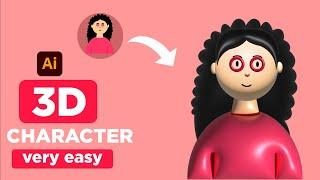 HOW TO MAKE 3D CHARACTER IN MINUTES | ILLUSTRATOR 2023  TUTORIAL