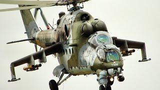 Military Mil Mi-24 in action at german airshow