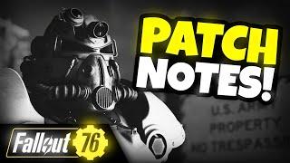 Fallout 76 Patch Notes. Furious Buff? - 30 January 2024