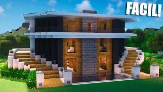Cómo hacer una casa MODERNA en Minecraft (FÁCIL Y RÁPIDO) (#7)