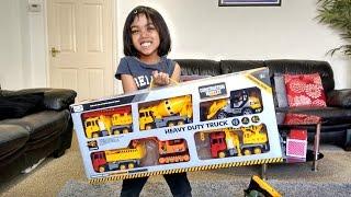 Heavy Duty Construction Toys Unboxing Surprise | Cement Mixer Digger Excavator Crane JCB CAT