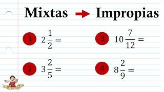 Conversión de fracciones mixtas a impropias. Paso a paso. #En3Minutos