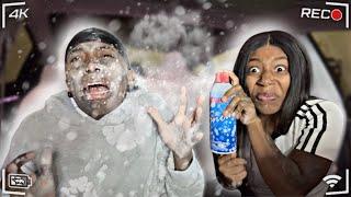 SPRAYING SNOW ALL OVER ANGRY GIRLFRIEND PRANK ️ ‼️