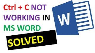 Solved | Ctrl+C not working in Microsoft Word (MS Word) | MS Office