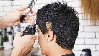 The barber first damaged his hair, then cut it! interesting men's haircut