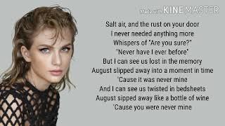 Taylor Swift - August lyrics