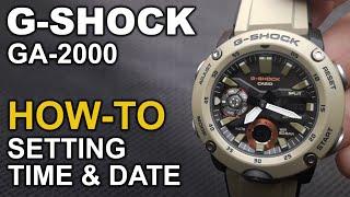 GShock GA-2000 - Setting Time and Date tutorial