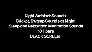 Night Ambient Sounds,  Cricket, Swamp Sounds at Night,  Sleep and Relaxation Meditation Sounds 10 ho