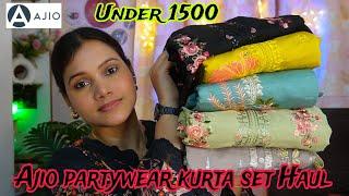 Ajio partywear kurta set HaulEverything under 1500Ajio Sale HaulAjio kurti Haulmy dream project