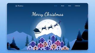 Responsive Christmas Website Design Using HTML CSS & JavaScript | Parallax Scrolling Website